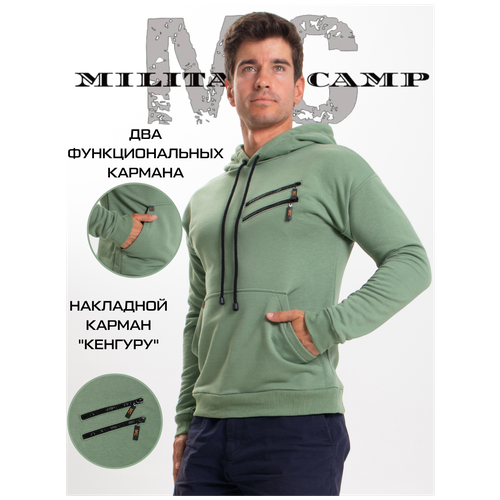 спортивные худи military camp, зеленые