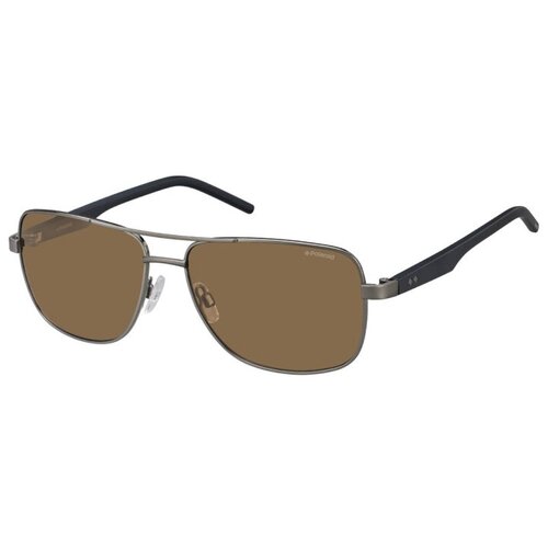 мужские квадратные солнцезащитные очки polaroid, коричневые