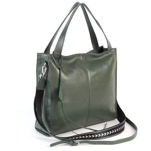 женская кожаные сумка piove, зеленая