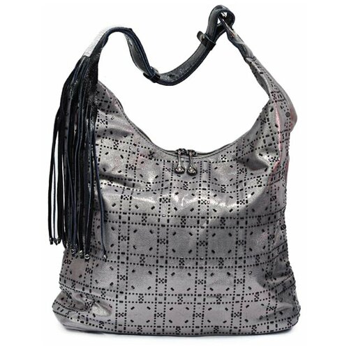 женская сумка-шоперы anna fashion, серебряная