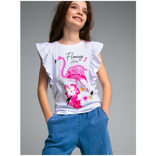 футболка playtoday для девочки, розовая