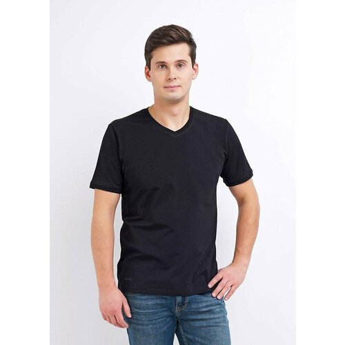 мужская футболка с v-образным вырезом clever, черная