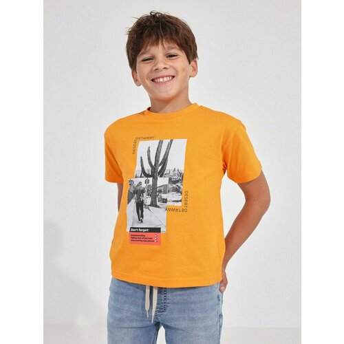 футболка mayoral для мальчика, оранжевая