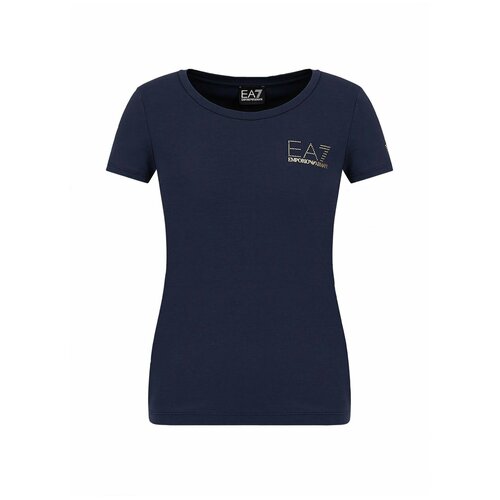 женская футболка с коротким рукавом ea7, синяя