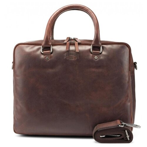 мужская кожаные сумка klondike, коричневая
