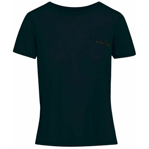 женская футболка с коротким рукавом diadora, черная