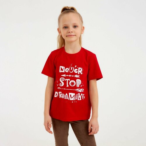 футболка с рисунком minaku для мальчика, красная