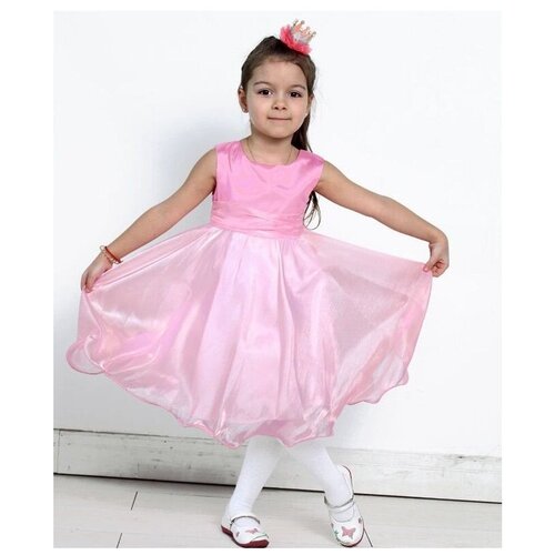 платье без рукавов радуга детства для девочки, розовое