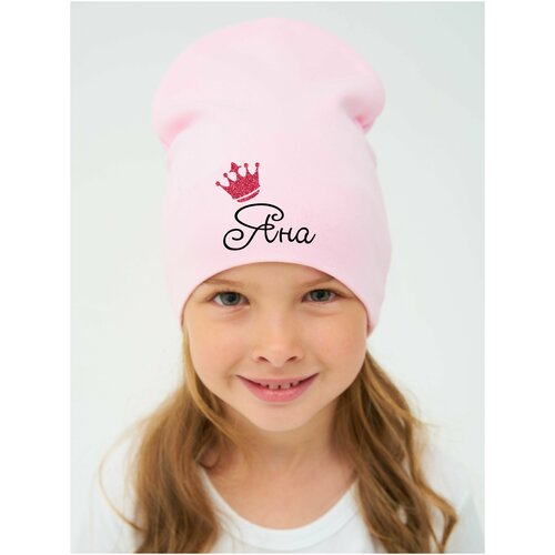 шапка-бини валерия мура для девочки, розовая