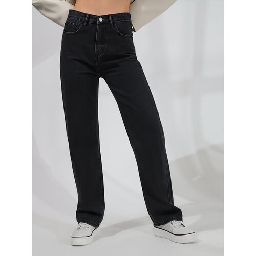 женские джинсы с высокой посадкой vitacci, черные