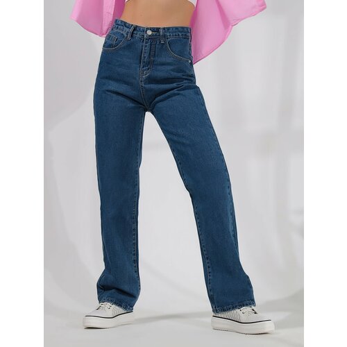 женские джинсы с высокой посадкой vitacci, синие