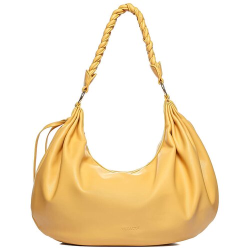 женская кожаные сумка vitacci, желтая
