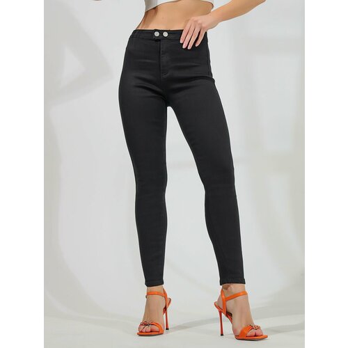 женские джинсы с высокой посадкой vitacci, черные