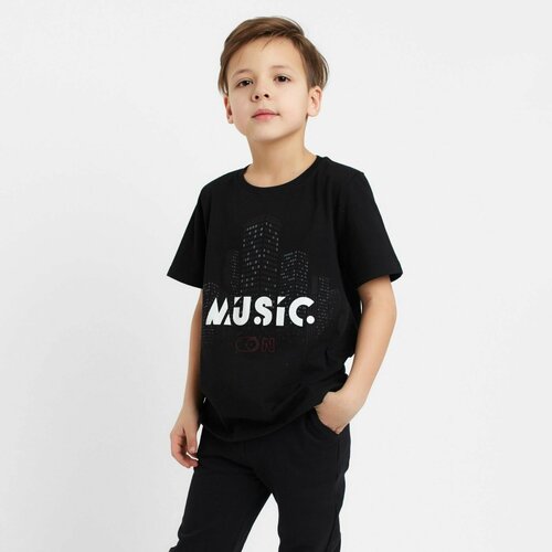 футболка с рисунком kaftan для мальчика, черная