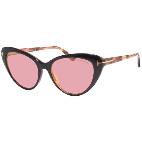 женские солнцезащитные очки кошачьи глаза tom ford, коричневые