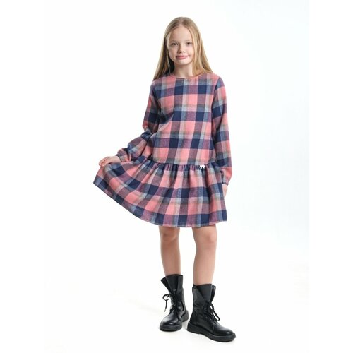 платье в клетку mini maxi для девочки, бежевое