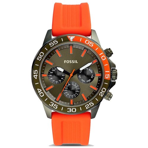 мужские часы fossil, оранжевые