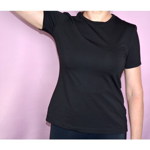 женская футболка с коротким рукавом abcw, черная
