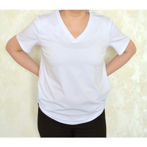 женская футболка с v-образным вырезом abcw, белая