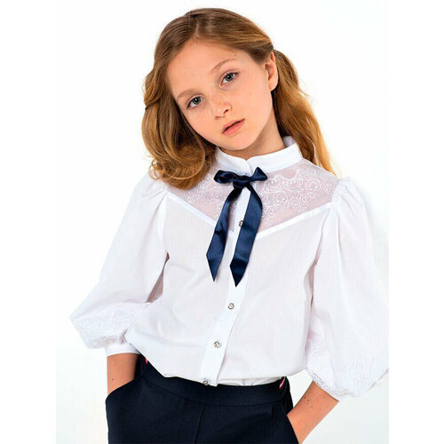 блузка charmy white для девочки, белая