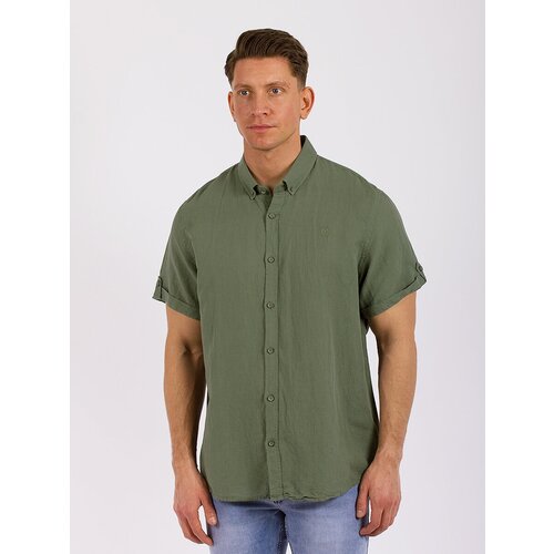 мужская рубашка с коротким рукавом mcl, бежевая