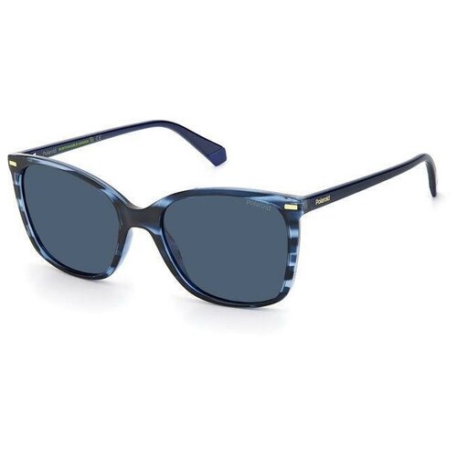 женские квадратные солнцезащитные очки polaroid, синие