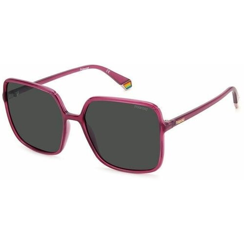 женские квадратные солнцезащитные очки polaroid, фуксия