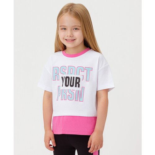 футболка с коротким рукавом button blue для девочки, розовая
