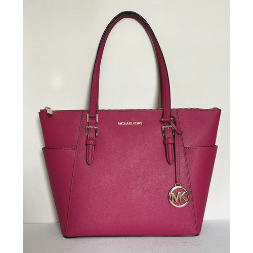 женская кожаные сумка michael kors, розовая