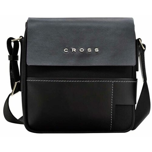 мужская кожаные сумка cross, черная