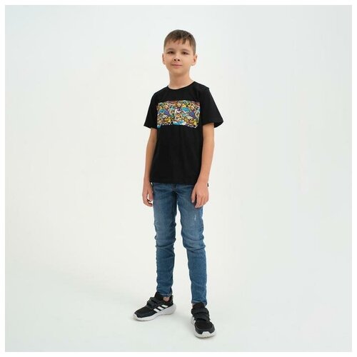 футболка с рисунком promarket для мальчика, черная