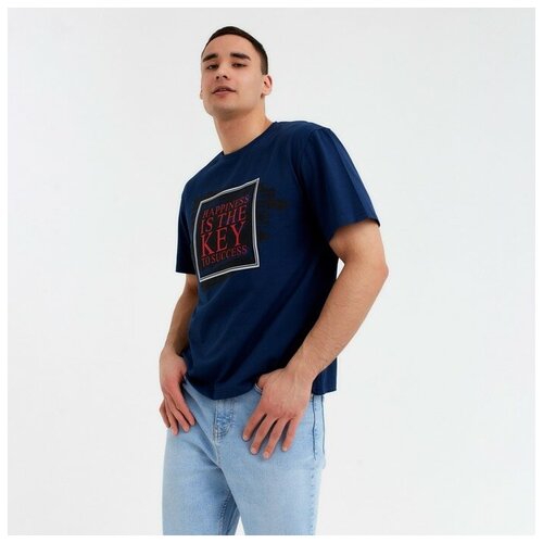 мужская футболка с рисунком promarket, синяя