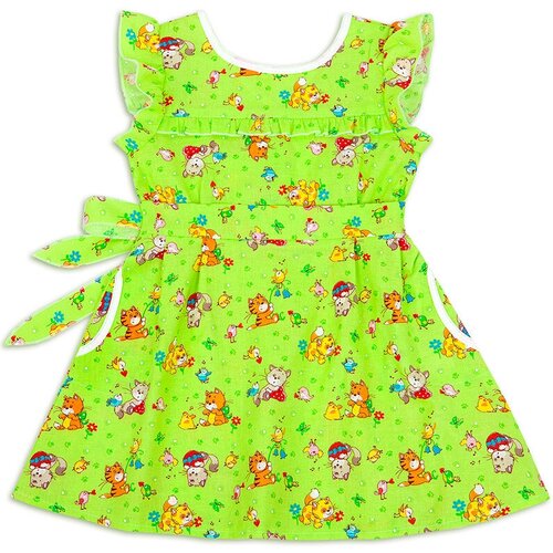 платье ивноски для девочки, зеленое