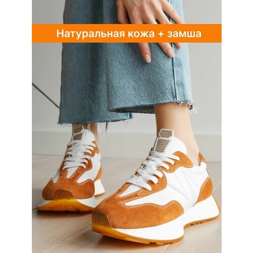 женские высокие кроссовки lamacco, оранжевые