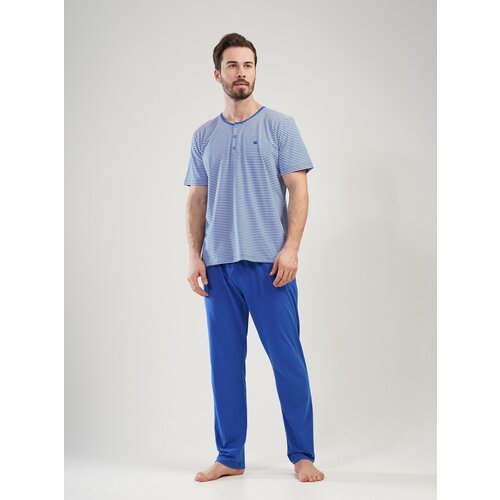 мужская пижама vienetta, синяя