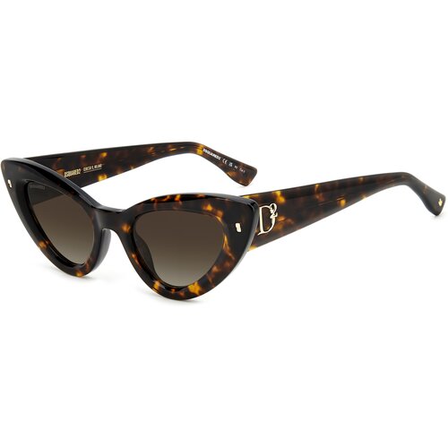 женские солнцезащитные очки кошачьи глаза dsquared2, коричневые
