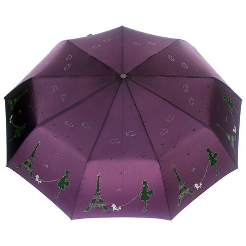 женский складные зонт popular, фиолетовый