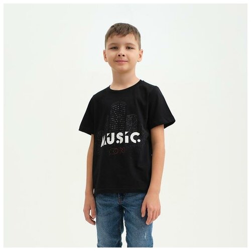 футболка с рисунком promarket для мальчика, черная