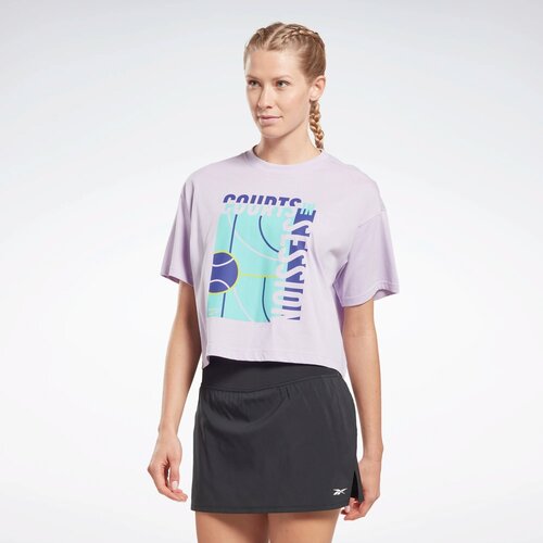 женская спортивные футболка reebok, фиолетовая