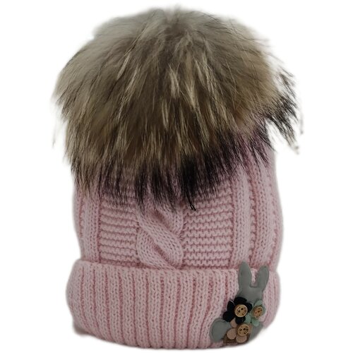 шапка с помпоном бутик для малышей "мой ангелок" для девочки, розовая