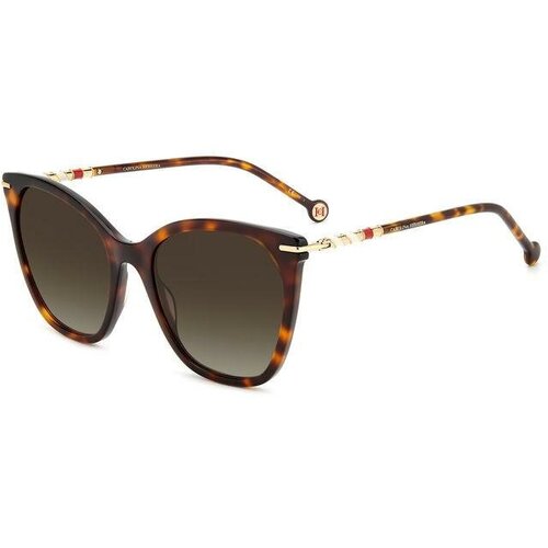 женские солнцезащитные очки кошачьи глаза carolina herrera, коричневые