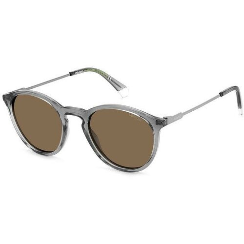 мужские круглые солнцезащитные очки polaroid, серые