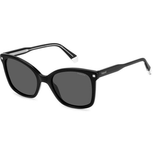 женские квадратные солнцезащитные очки polaroid, черные