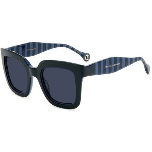 женские квадратные солнцезащитные очки carolina herrera, голубые