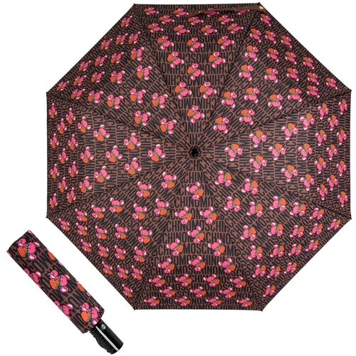 женский складные зонт moschino, розовый
