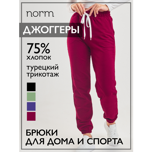 женские брюки джоггеры norm, бордовые