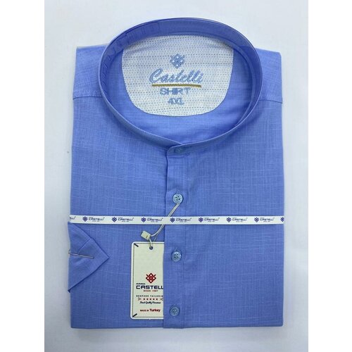 мужская рубашка с коротким рукавом castelli, голубая