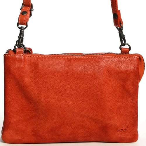 женская кожаные сумка bear design, красная