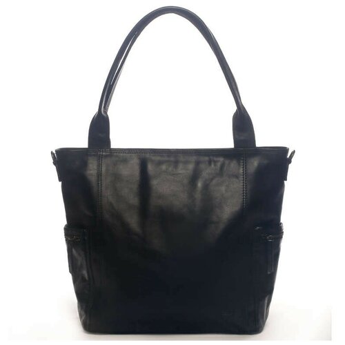 женская кожаные сумка bear design, черная