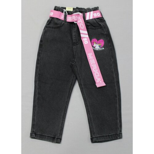 джинсы с высокой посадкой merkiato для девочки, серые